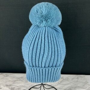 Norla - 2/$75 Beanie with Pom Pom, Blue. NWT